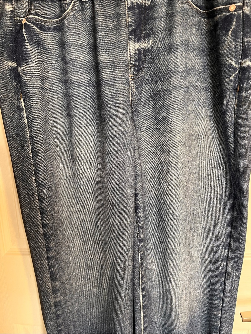 NWT Seven7 Wide Leg Denim Illusion Cotton Terry Sweatpant Jeans Size Medium - Picture 4 of 15